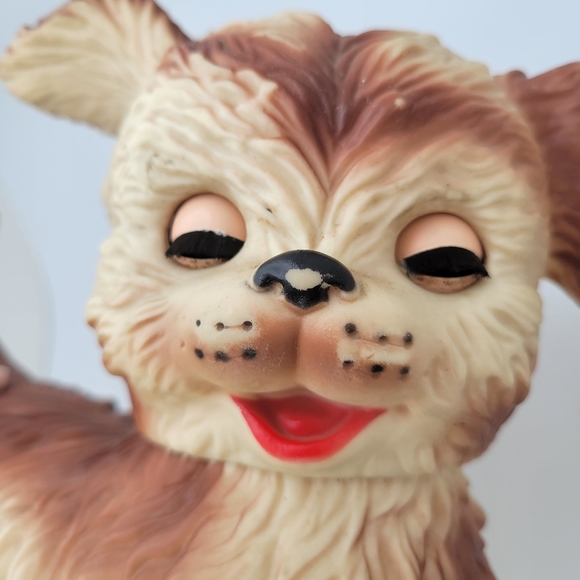 VTG Edward Mobley 60s Rubber Arrow Toy Squeak Puppy Dog Head Sleepy Eye Winky - Picture 4 of 10